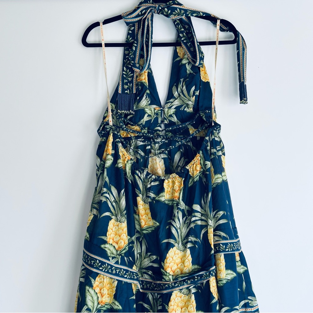 FARM Rio Delicate Pineapple Halter Midi Dress XL NWT - Picture 11 of 16